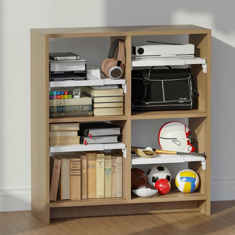 Booche Adjust-A-Shelf Locker Shelf, Extends to Fit Your Locker, Easy to Use, Perfect for School, Office, Gym, (1, White) - Image 2